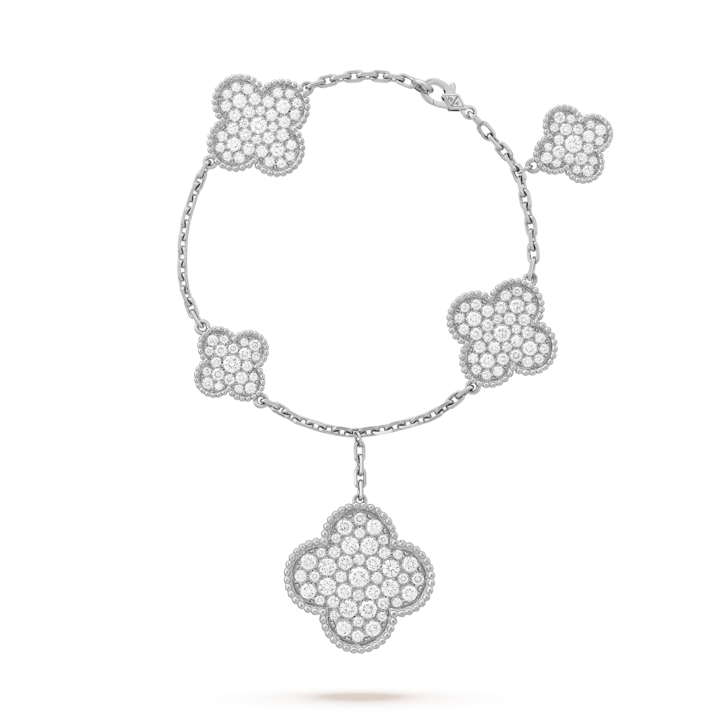 [ECHO ]CLOVER 6 MOTIFS SILVER DIAMOND BRACELET