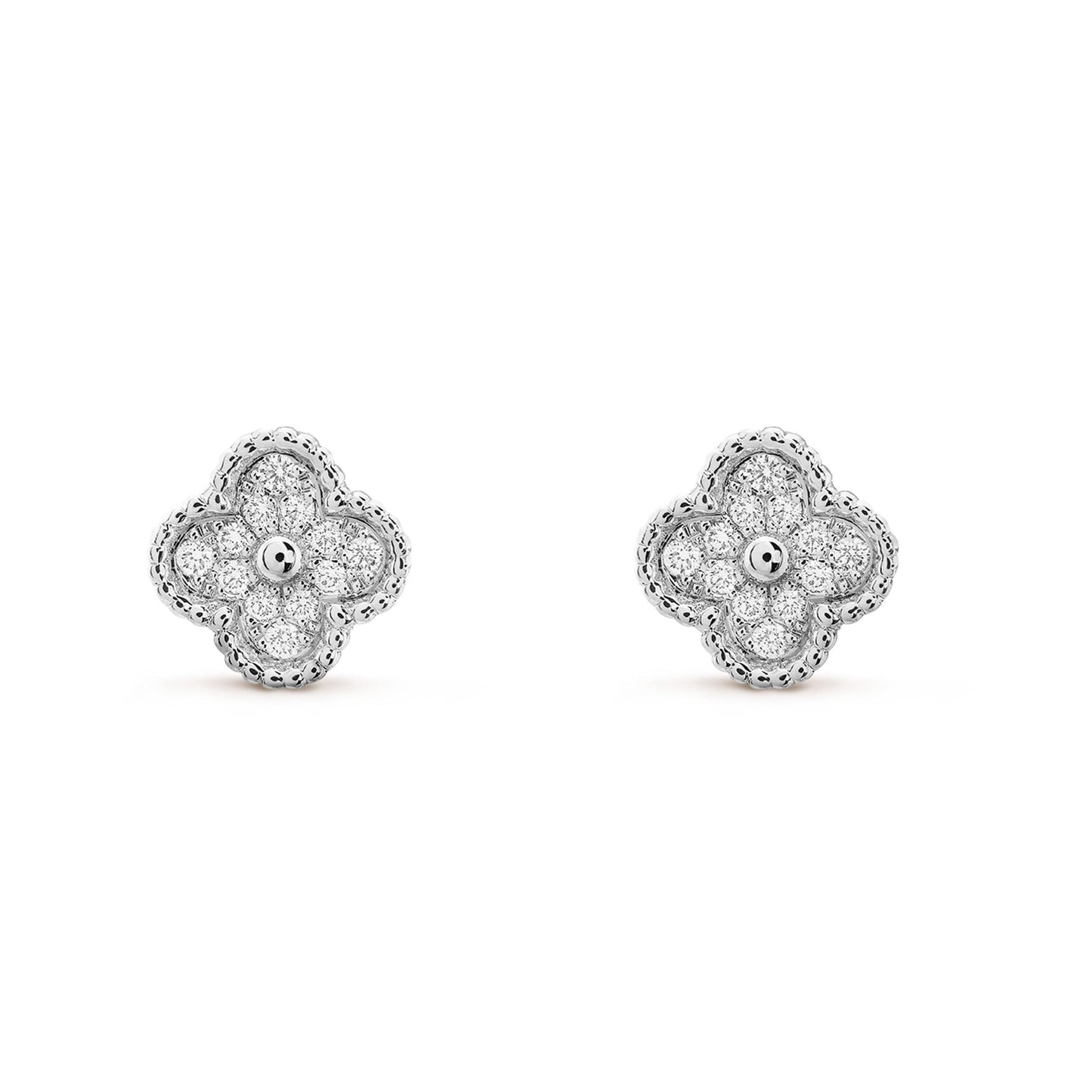 [ECHO ]CLOVER MINI DIAMOND STUD EARRINGS