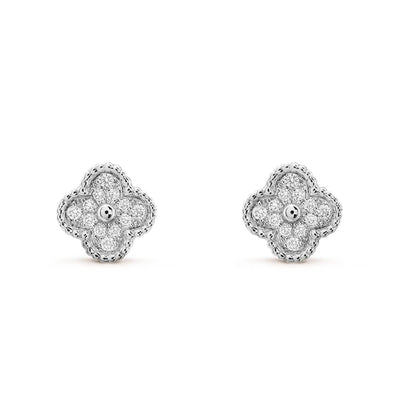 [ECHO ]CLOVER MINI DIAMOND STUD EARRINGS