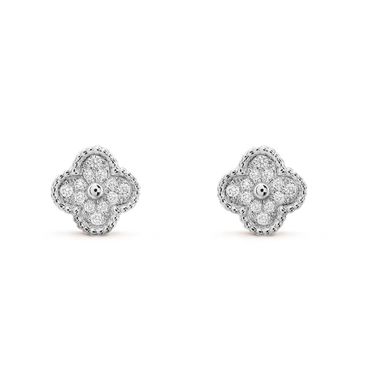 [ECHO ]CLOVER MINI DIAMOND STUD EARRINGS