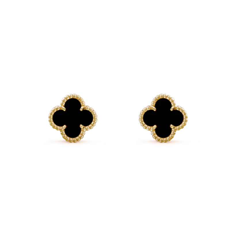 [ECHO ]CLOVER MINI 9.5MM BLACK MOP EARRINGS
