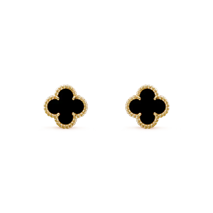 [ECHO ]CLOVER MINI 9.5MM BLACK MOP EARRINGS