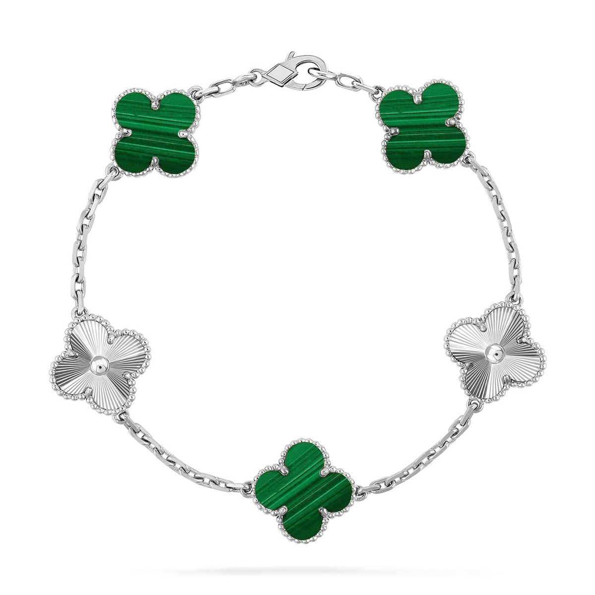 [ECHO ] CLOVER 5 MOTIF MALACHITE BRACELET COLLECTION