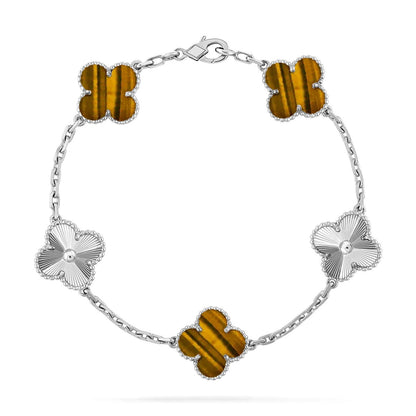 [ECHO ] CLOVER 5 MOTIFS TIGER EYE BRACELET COLLECTION