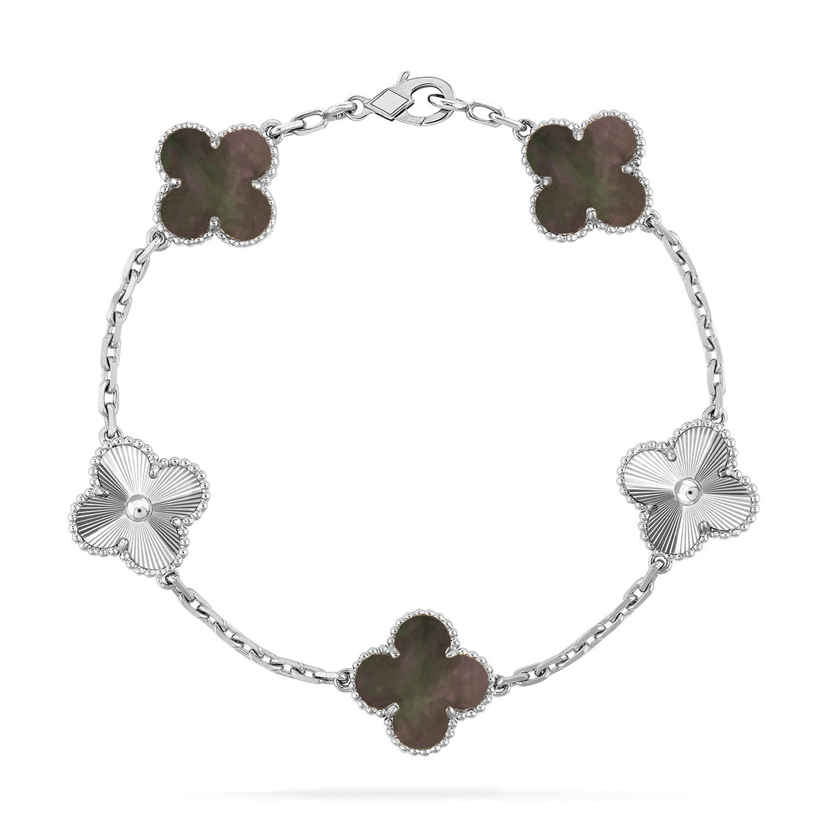 [ECHO ] CLOVER 5 MOTIF GRAY MOP BRACELET COLLECTION