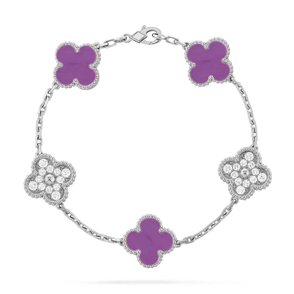 [ECHO ] CLOVER 5 MOTIF VIOLET BRACELET COLLECTION