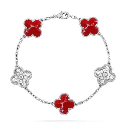 [ECHO ]CLOVER 5 MOTIF RED PATTERN BRACELET COLLECTION