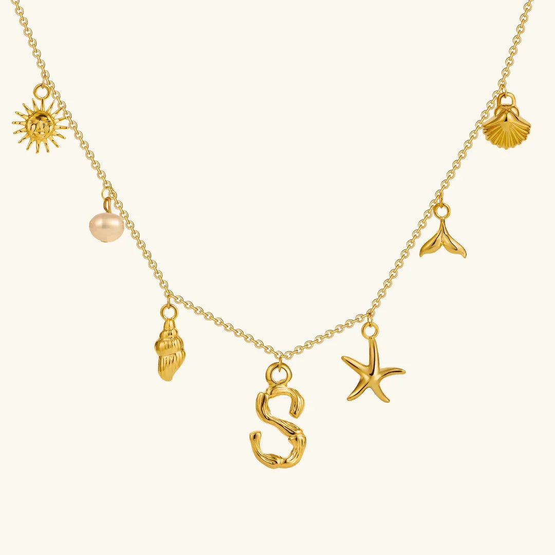 [Echo Fine]Avaria Ocean Initial Necklace