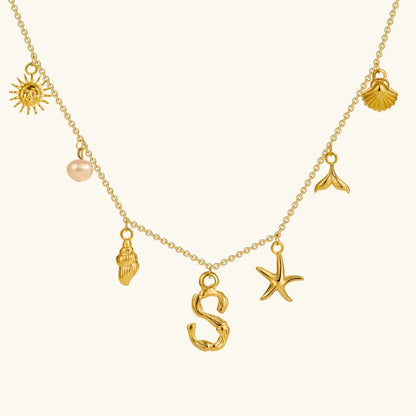 [Echo Fine]Avaria Ocean Initial Necklace