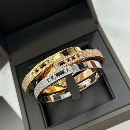 [ECHO]Move Noa Rose Gold Pavé Diamond Bangle Bracelet