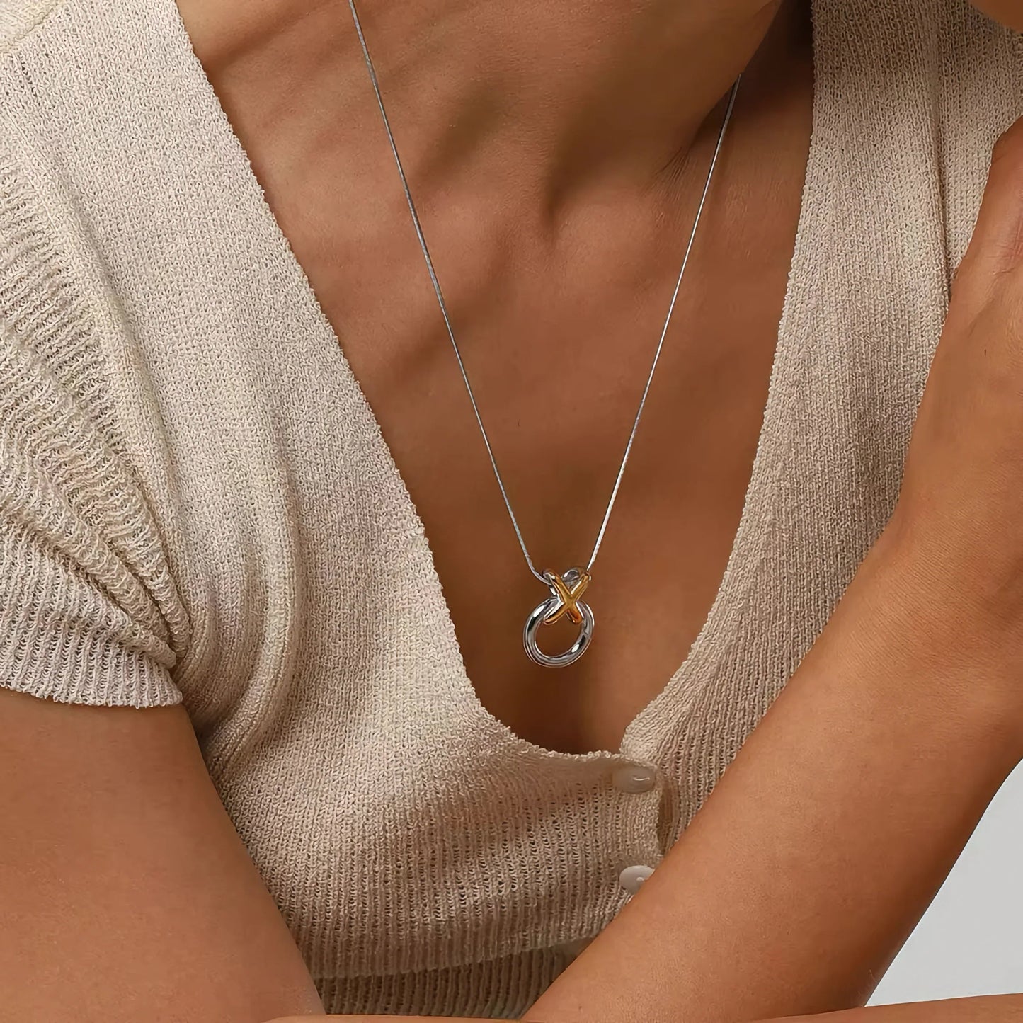 [Echo Fine]Mirabelle Ring Knot Necklace