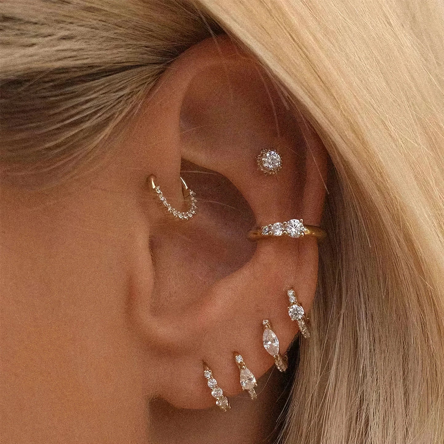 [Echo Fine]Mariah Mini Diamond Hoops