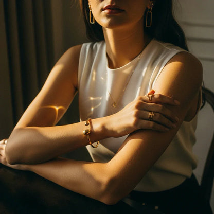 [Echo Fine]Mallory Minimalist Gold Cuff