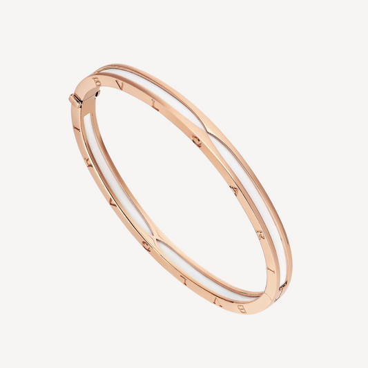 [ECHO ]ZERO 1 PINK GOLD WITH WHITE CERAMIC BRACELET