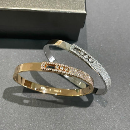 [ECHO]Move Noa Rose Gold Pavé Diamond Bangle Bracelet