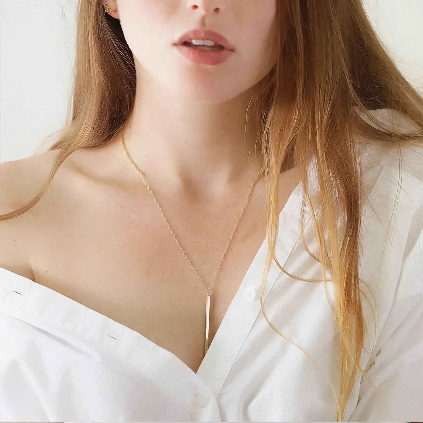 [Echo Fine]Allison Gold Bar Necklace