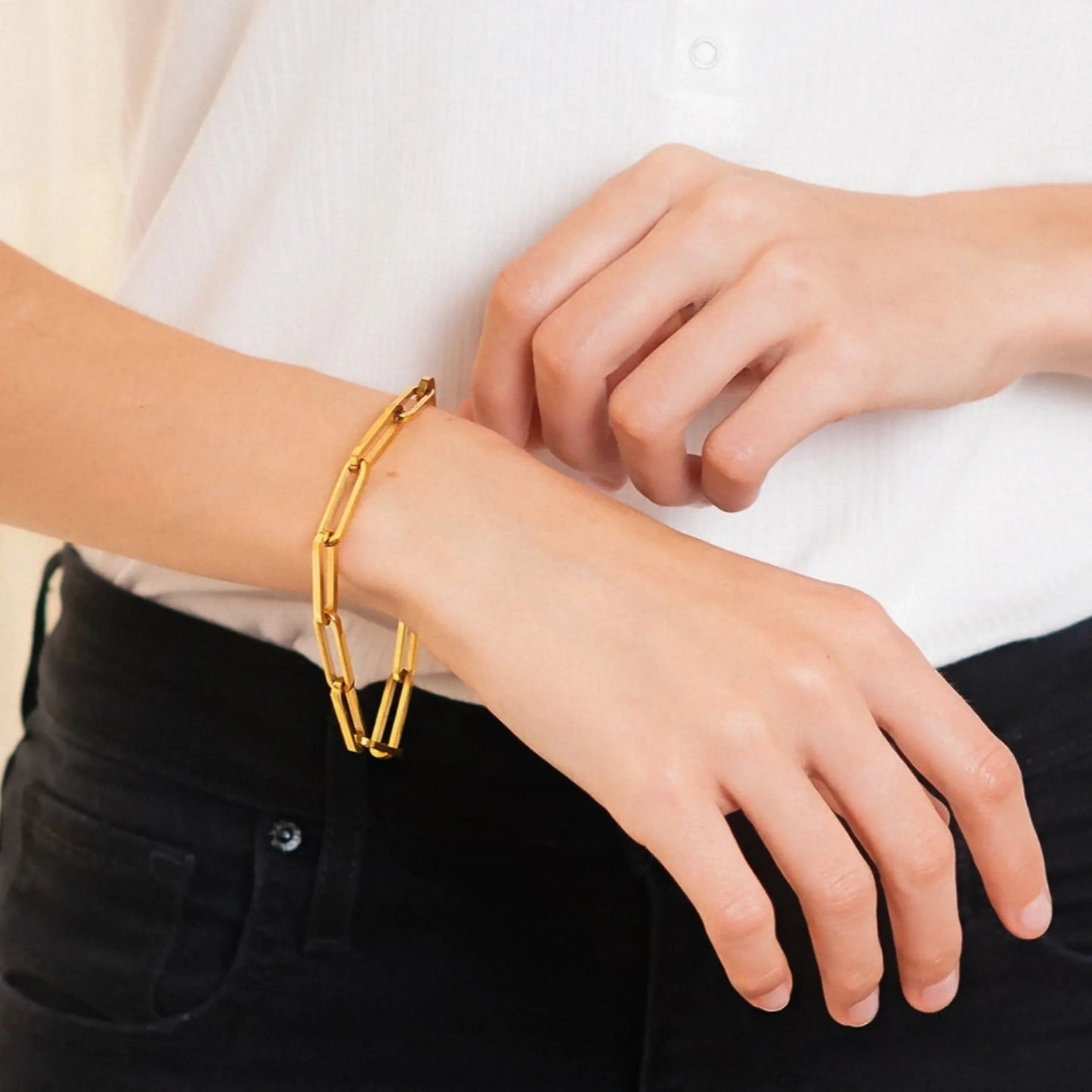 [Echo Fine]Asta Gold Paperclip Chain Bracelet