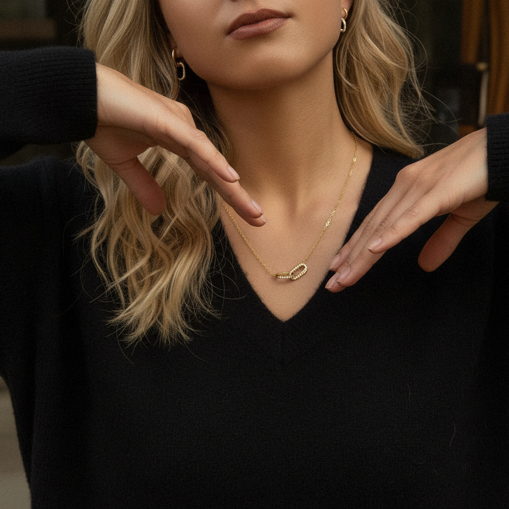 [Echo Fine]Zoelle Interlocking Diamond Pendant