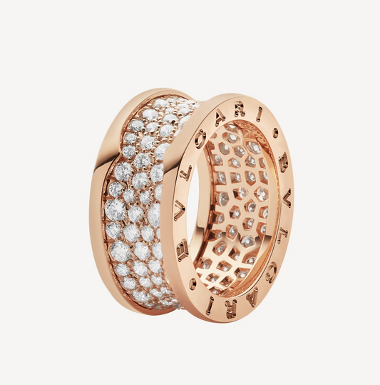 [ECHO ]ZERO 1 WITH PAVED DIAMONDS ON THE SPIRAL RING