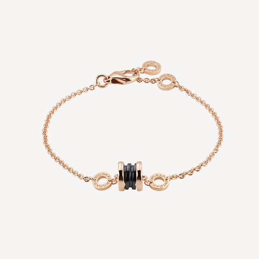 [ECHO ]ZERO 1 SOFT PINK GOLD AND BLACK CERAMIC BRACELET
