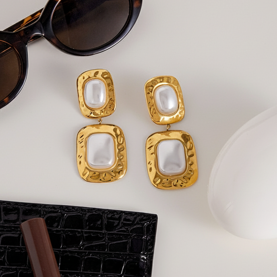 [Echo Fine]Trixie Chunky Pearl Drop Earrings