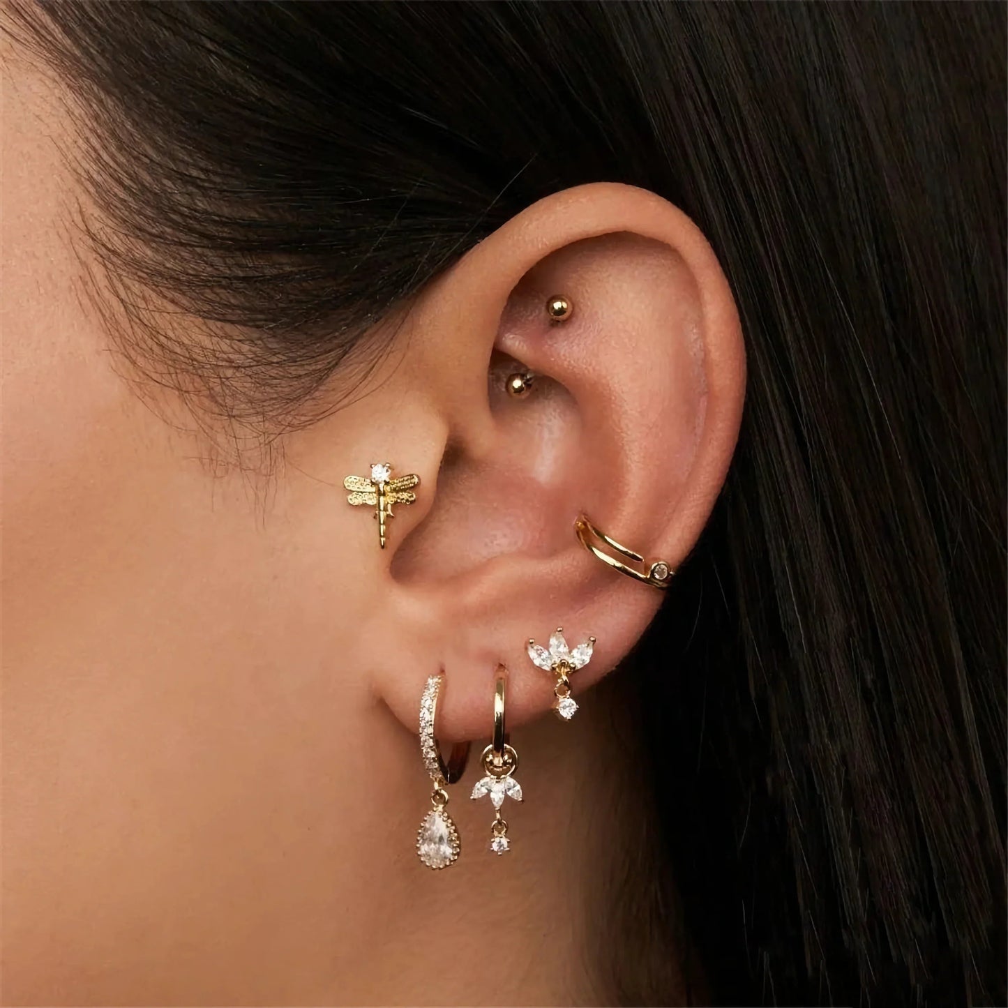 [Echo Fine]Brooke Removable Charm Hoops