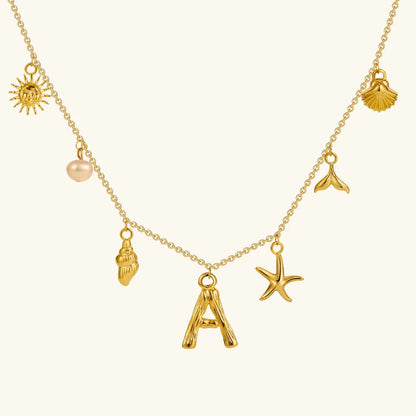 [Echo Fine]Avaria Ocean Initial Necklace