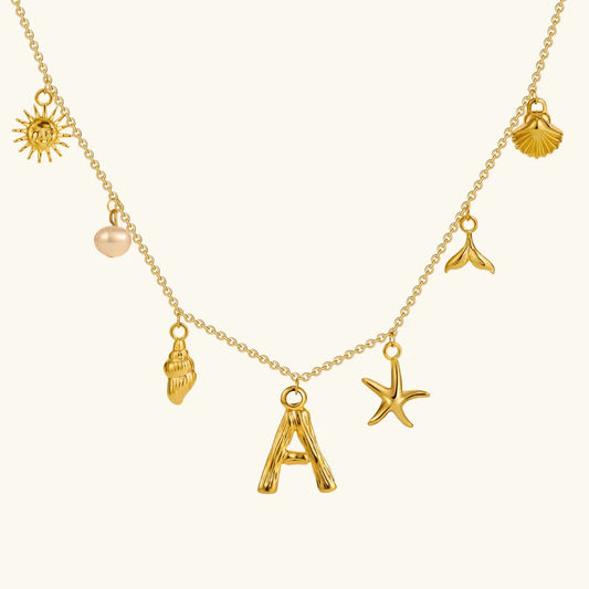 [Echo Fine]Avaria Ocean Initial Necklace