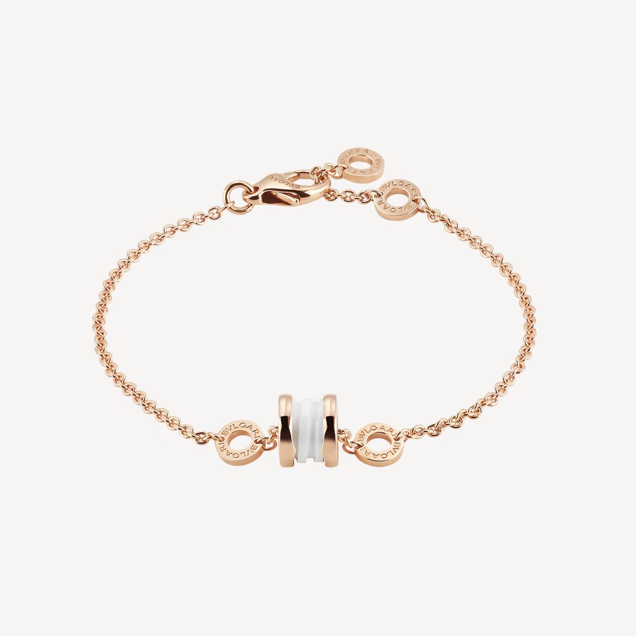 [ECHO ]ZERO 1 SOFT PINK GOLD AND WHITE CERAMIC BRACELET
