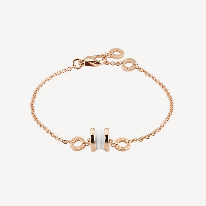 [ECHO ]ZERO 1 SOFT PINK GOLD AND WHITE CERAMIC BRACELET