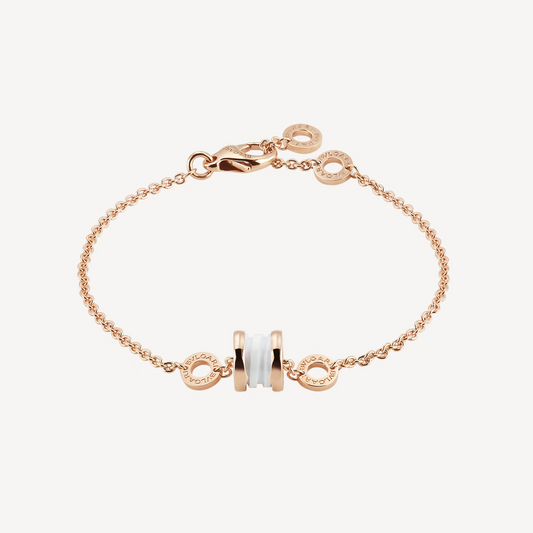 [ECHO ]ZERO 1 SOFT PINK GOLD AND WHITE CERAMIC BRACELET