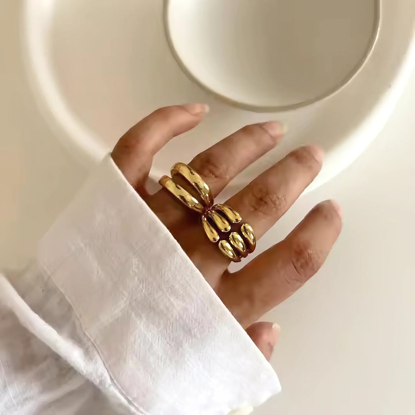 [Echo Fine]Cassiel Layered Gold Ring