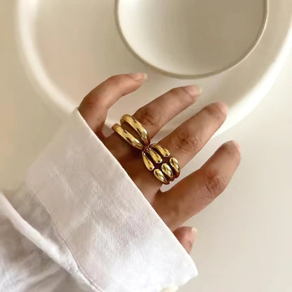 [Echo Fine]Cassiel Layered Gold Ring