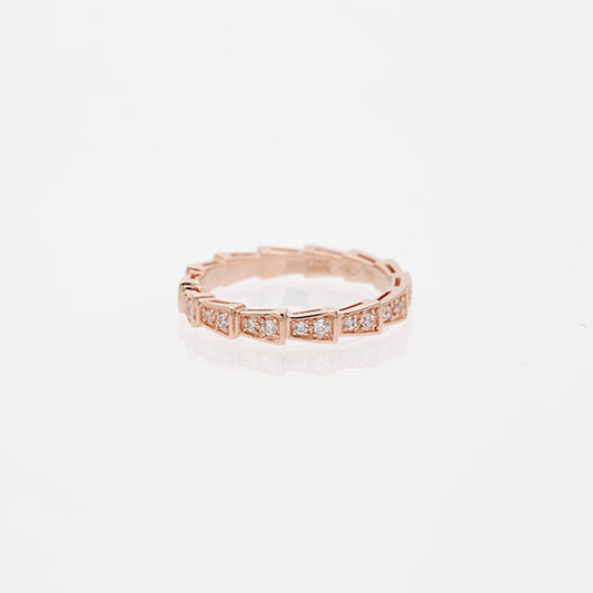 [ECHO ]SERPENTI RING PINK GOLD DIAMOND PAVED 3MM
