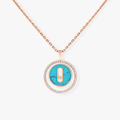 [ECHO]LUCKY MOVE 1 DIAMOND TURQUOISE PINK GOLD DIAMOND NECKLACE