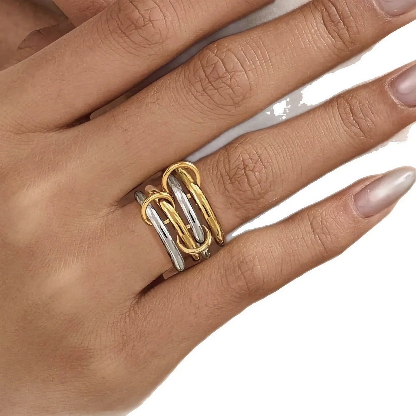 [Echo Fine]Alexandria Two-Tone Stacked Ring