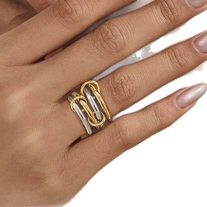 [Echo Fine]Alexandria Two-Tone Stacked Ring