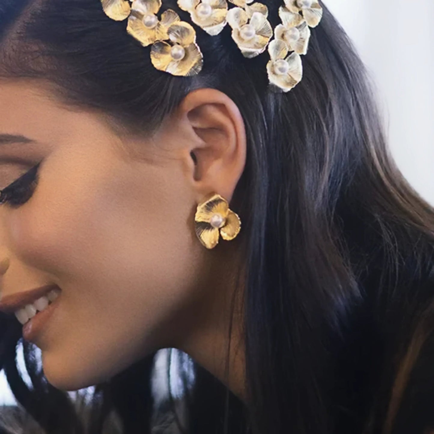 [Echo Fine]Klara Floral Pearl Earrings