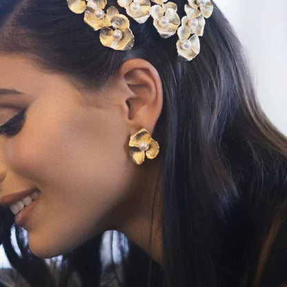 [Echo Fine]Klara Floral Pearl Earrings