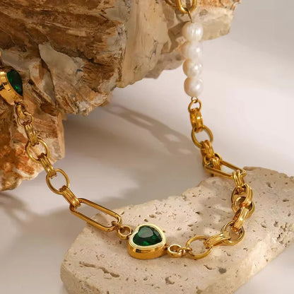 [Echo Fine]Melanie Emerald Pearl Bracelet