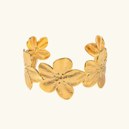 [Echo Fine]Ophelie Gold Floral Bangle