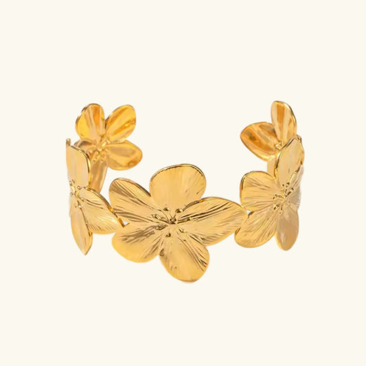 [Echo Fine]Ophelie Gold Floral Bangle