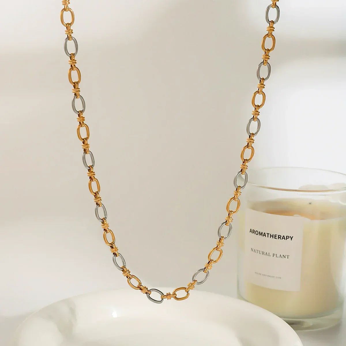 [Echo Fine]Addison Two Tone Gold Necklace
