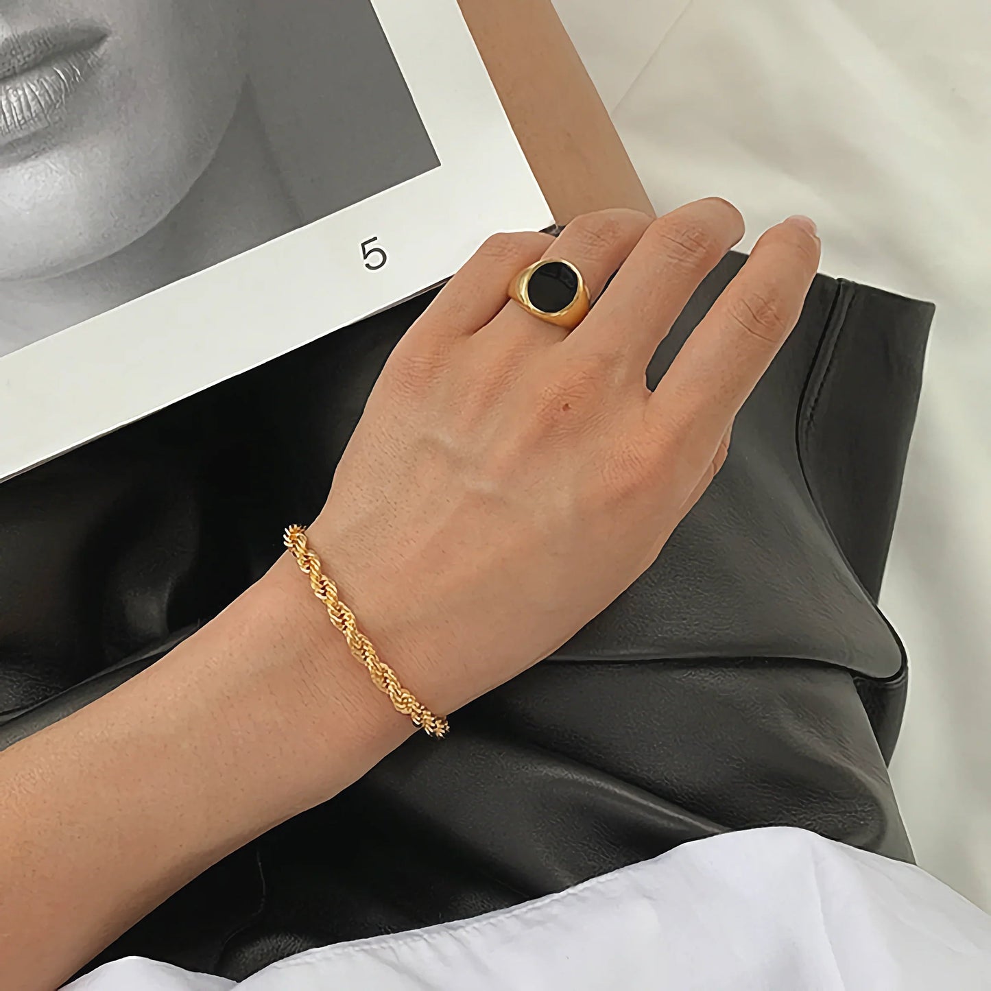 [Echo Fine]Clara Rope Chain Gold Bracelet