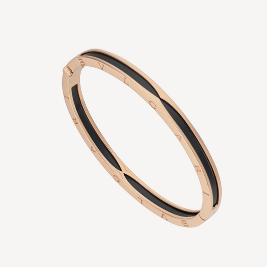 [ECHO ]ZERO 1 PINK GOLD WITH BLACK CERAMIC BRACELET