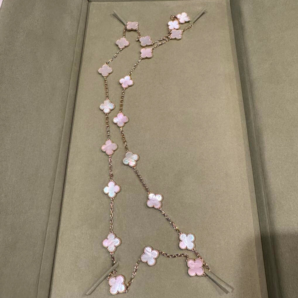 [ECHO ]CLOVER 20 MOTIFS PINK MOP NECKLACE