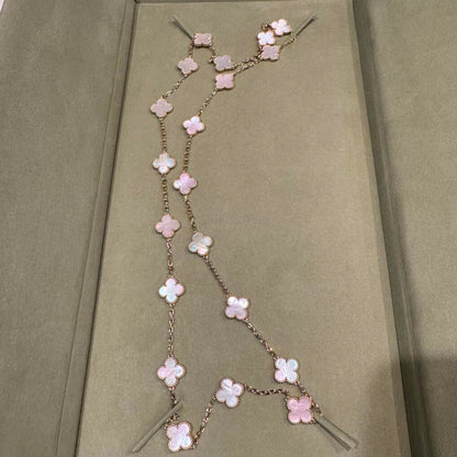 [ECHO ]CLOVER 20 MOTIFS PINK MOP NECKLACE