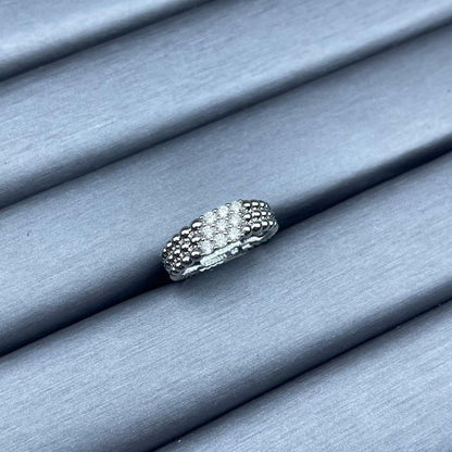[ECHO ]CNARROW BEADED RING WITH DIAMONDS