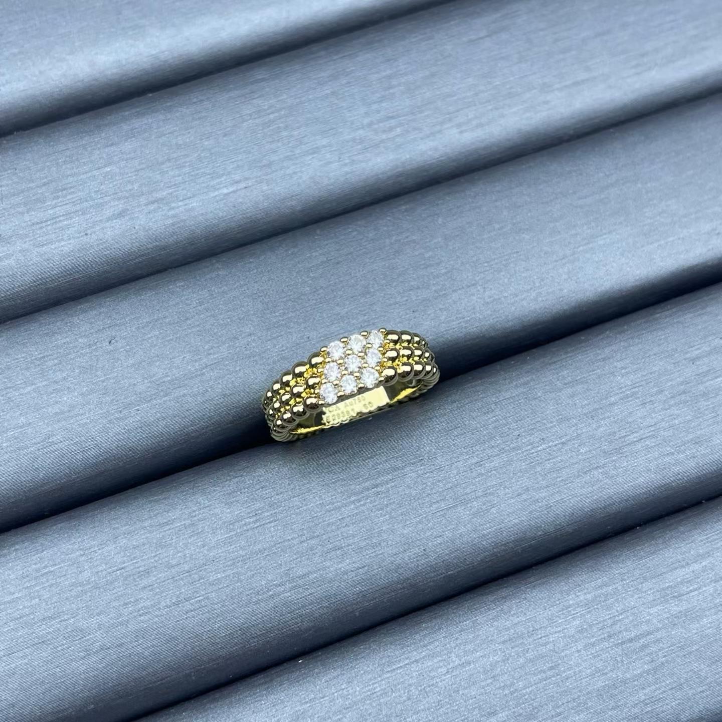 [ECHO ]CNARROW BEADED RING WITH DIAMONDS