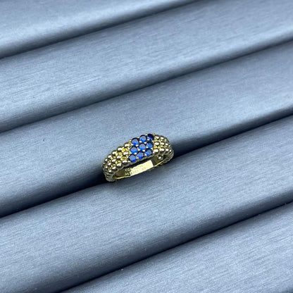[ECHO ]CNARROW BEADED RING WITH DIAMONDS